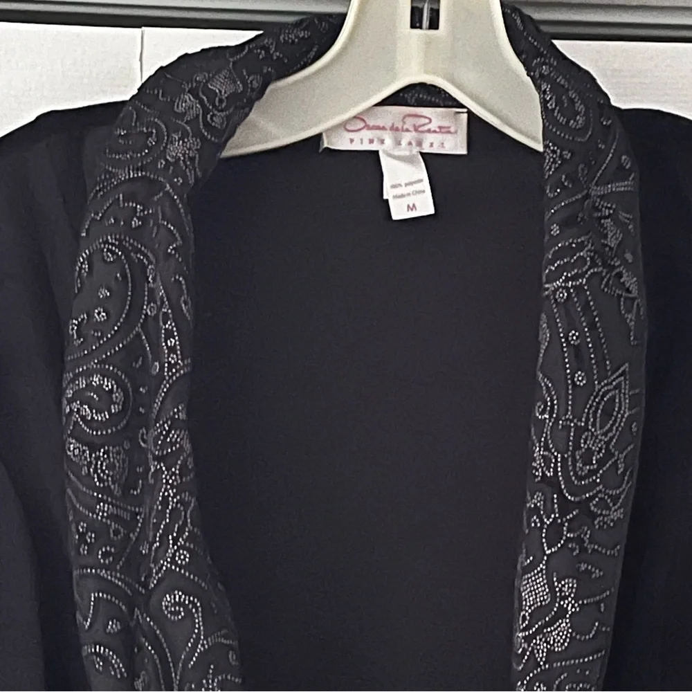 Oscar de la Renta Pink Label Vintage Black Velvet Robe